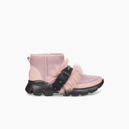 UGG Fluff Punk Pink Ankle Boots for Women (LOJK04825)